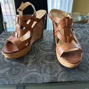 Guess Tan Wedge Sandals